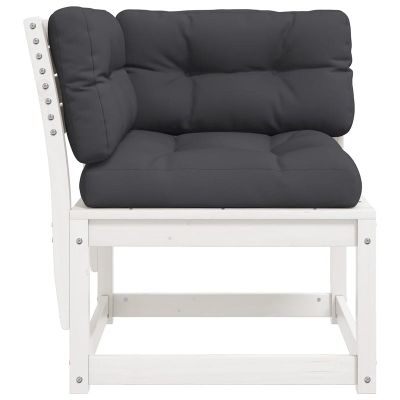 Shela Wood Outdoor Lounge Chair, Anthracite, White