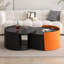 Table basse ronde, table d'appoint moderne avec plateau coulissant extensible, table à thé-1965774322