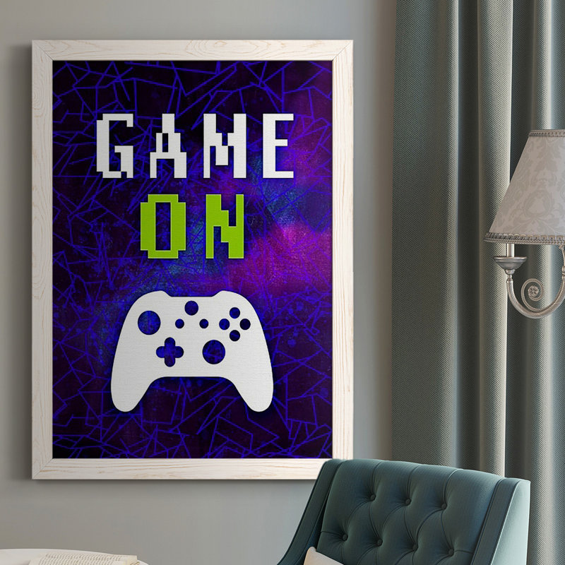 «It's Game On II», reproduction d'art sur toile, Cadre blanc, H 37,5 po x l 27,5 po x P 1 po