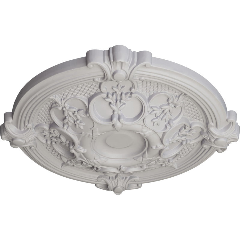 Médaillon de plafond H 17,375 po x l 17,375 po x P 1,75 po Milton, Blanc ultra pur