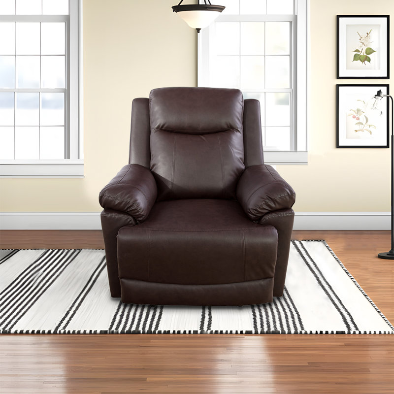 Faux Leather Home Theater Seat, Brown Faux Leather