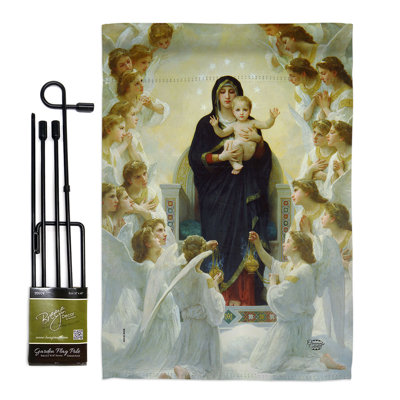 Ensemble de drapeaux en polyester 18,5 x 13 po La Vierge aux anges