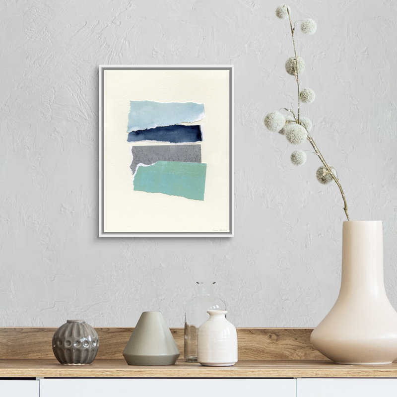 «Seaside Color Study IV» par Emma Caroline - reproduction d'art, H 16 po x l 13 po x P 1,75 po, Toile blanche encadrée