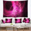 Motifs abstraits rose vif sur tapisserie noire-28496452