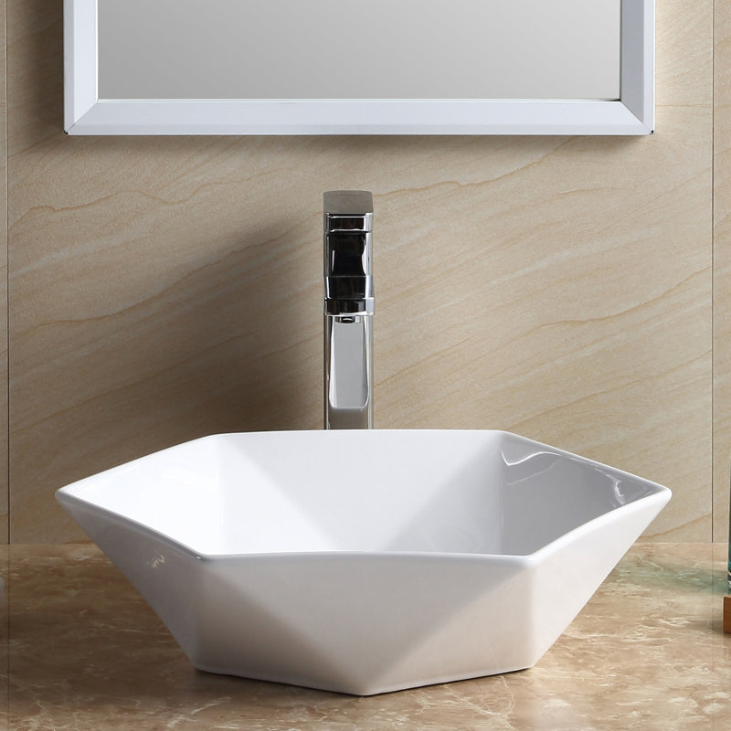 Modern Vitreous China Specialty Vessel Bathroom Sink