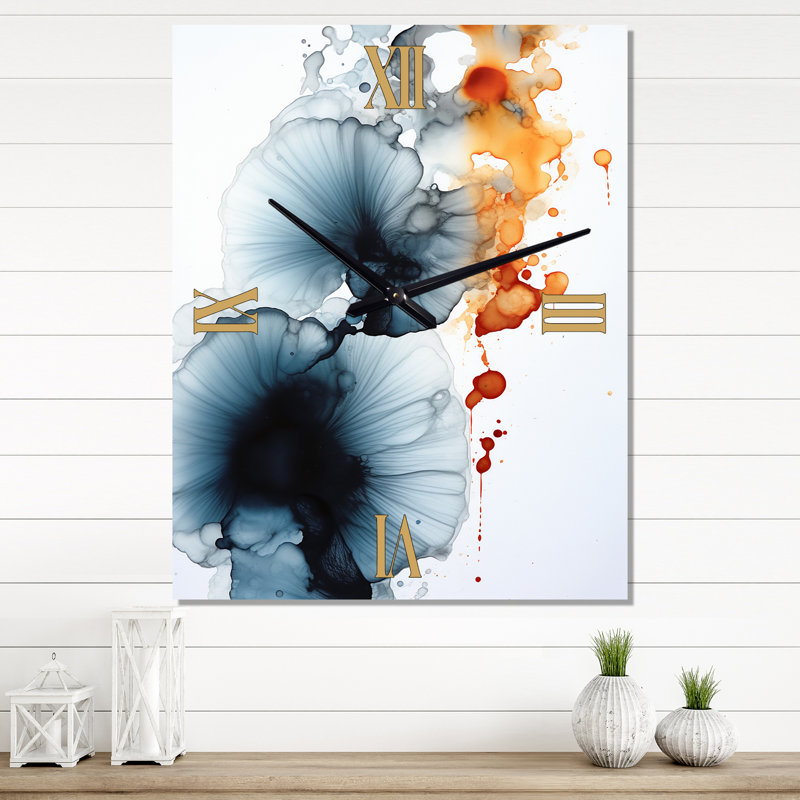 Gennia - Horloge murale peinture abstraite, Moyen