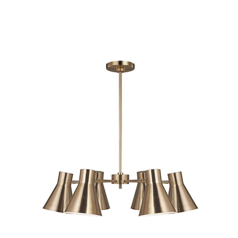 Lustre 6 lumières Anton, Laiton satiné
