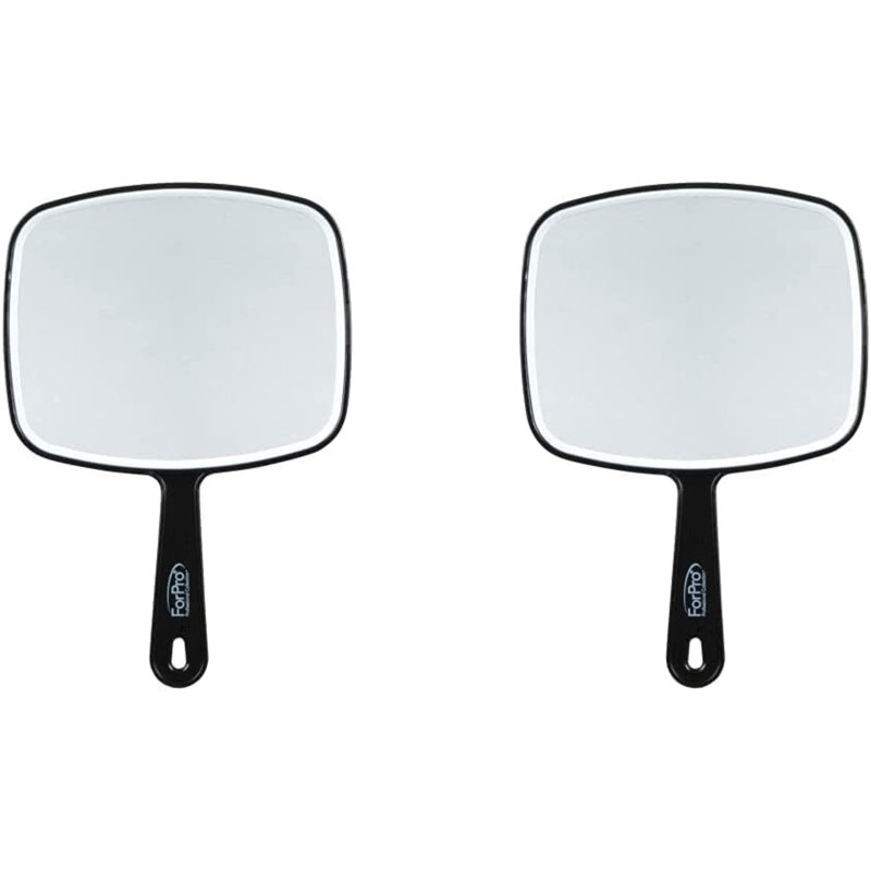 Miroir à main multi-usages avec réflexion sans distorsion, moyen, noir, l 6,3 po x L 9,6 po (paquet de 2)