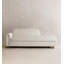 Chaise longue de style nordique en bois massif blanc et velours pour la chambre et le salon-130483292
