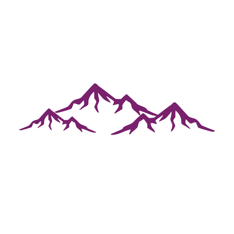 Décalcomanie murale de chambre à montagnes, Violet
