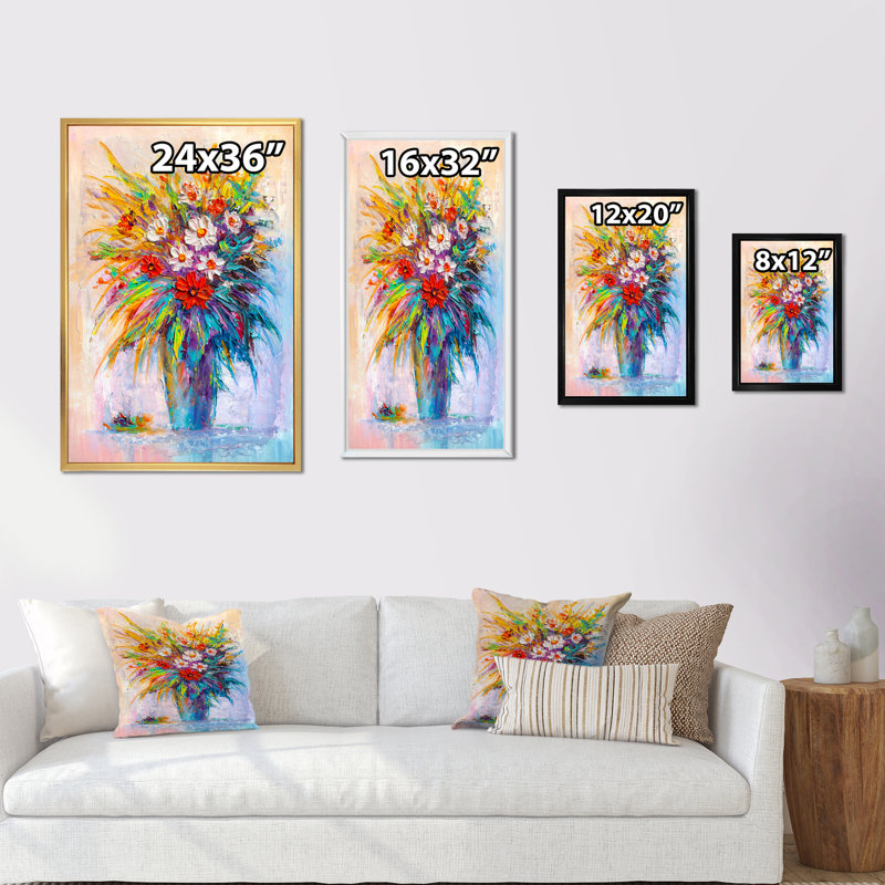 Vase de fleurs Wasay, H 20 po x l 12 po x P 1 po, Cadre flottant blanc