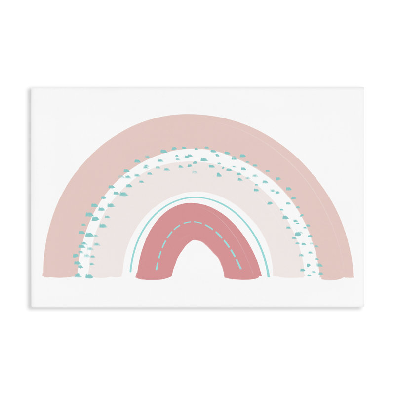 Arc-en-ciel rose avec toile mouchetée, design par Emily Navas, H 16 po x l 24 po