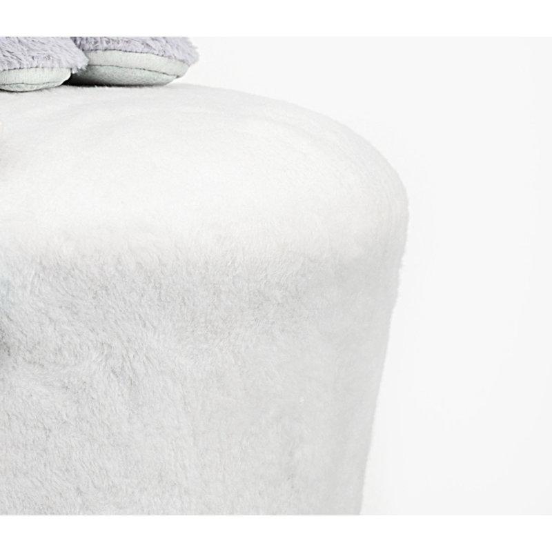 Repose-pieds rond 16,5 po Achicam, 100 % polyester blanc