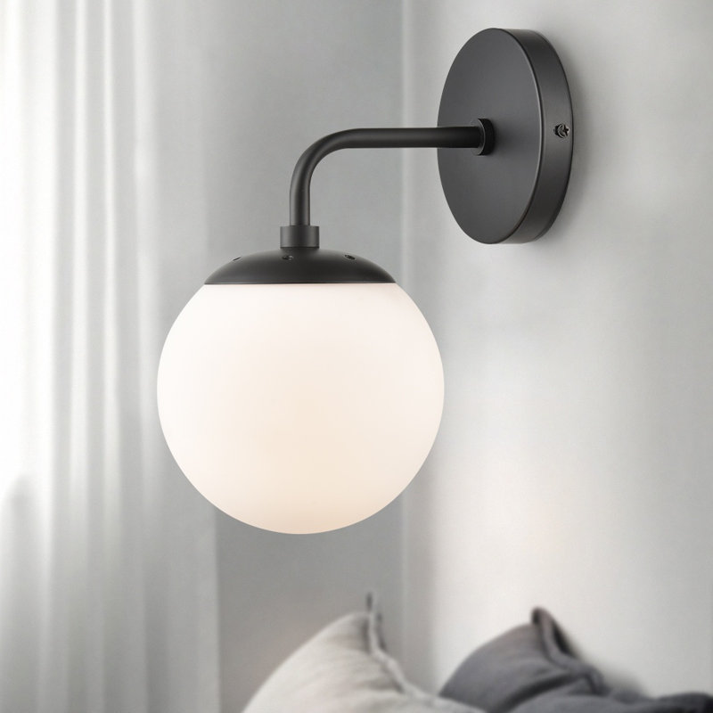 Cournoyer Armed Sconce, White, Black