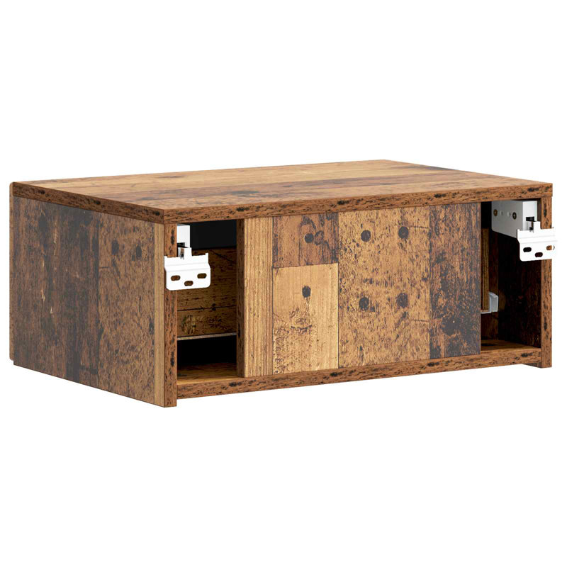 49cm W Manufactured Wood Bedside Table, Old Wood