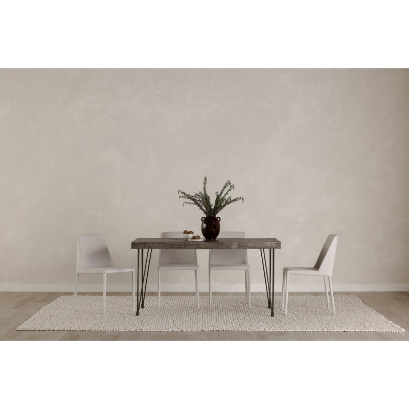 Libra Solid Wood Dining Table, Dark Gray