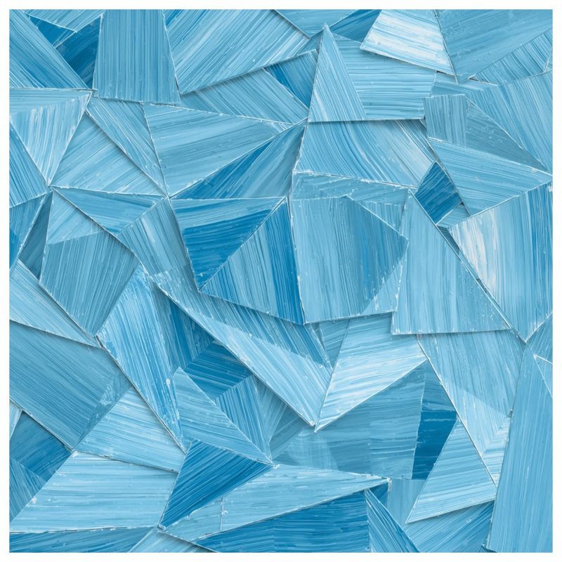 Blue Triangular Shapes Double Sided Throw Pillows, 26 x 26 inches