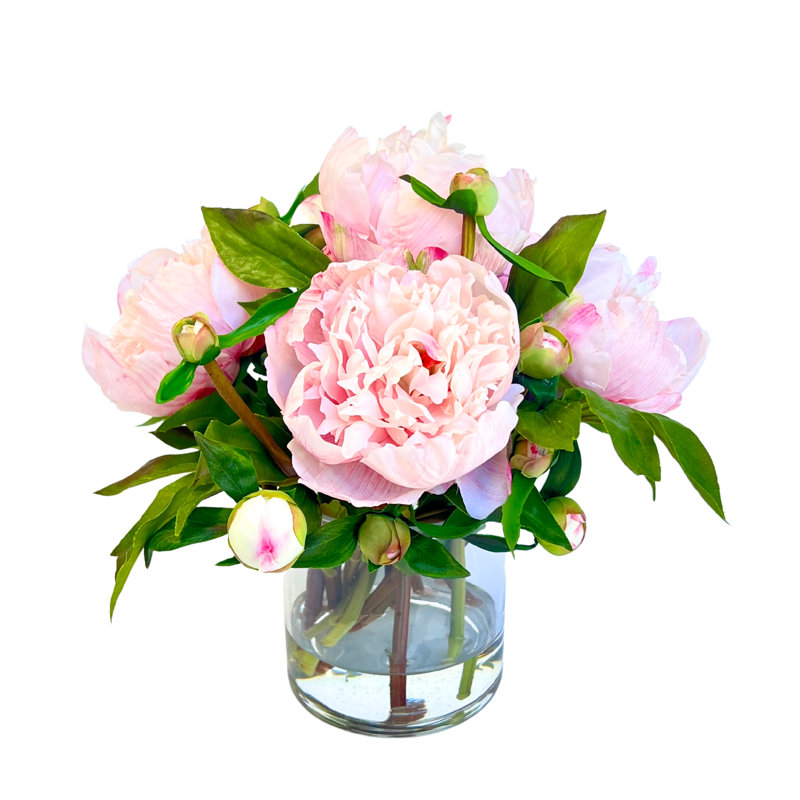 Silk Peony Arrangement in Vase