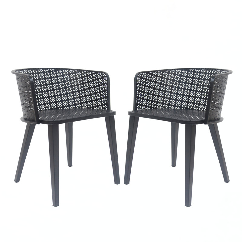 Ensemble de chaises d'extérieur Khari, Noir, noir, noir, noir