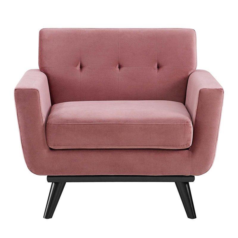 Engage Performance Velvet Armchair, Dusty Rose Velvet