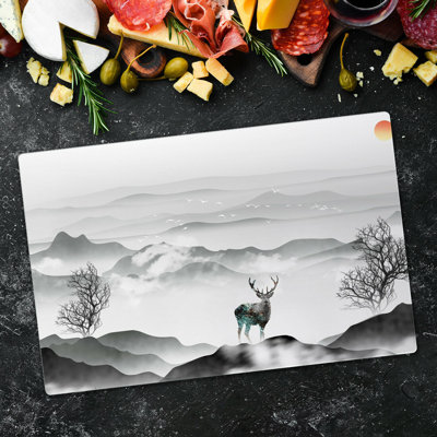 Murad Tempered Glass Mountains Deer Chopping Board