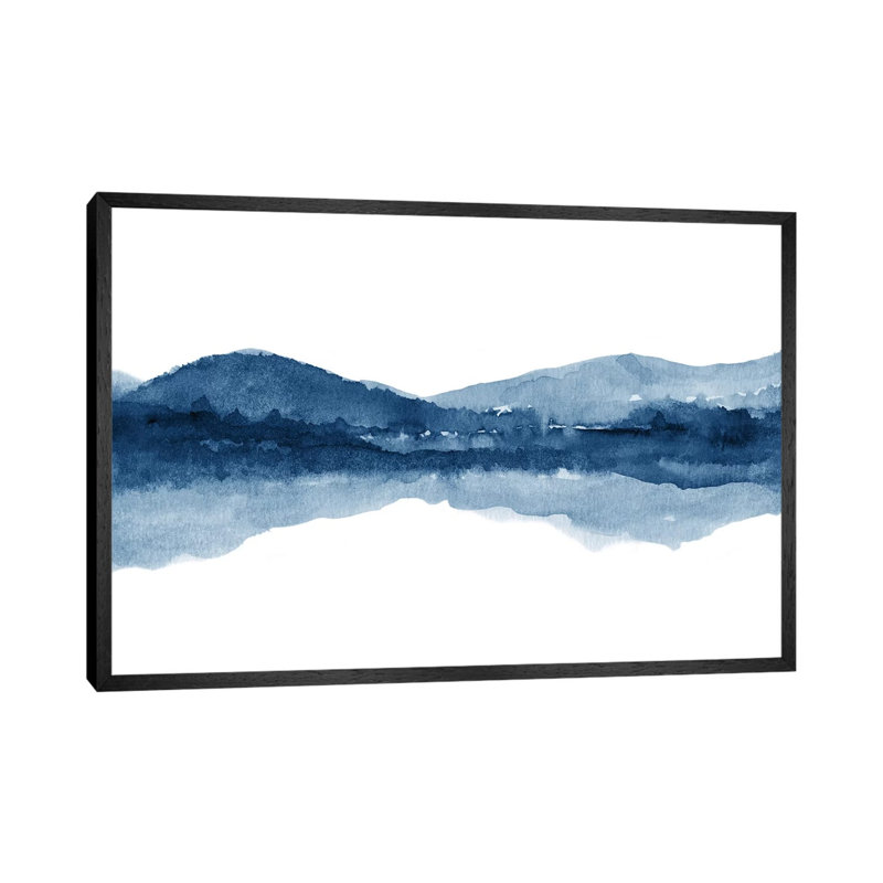 Watercolor Landscape XI by Nouveau Prints - Painting on Canvas, 101.6cm H x 152.4cm W x 3.81cm D, Black Framed
