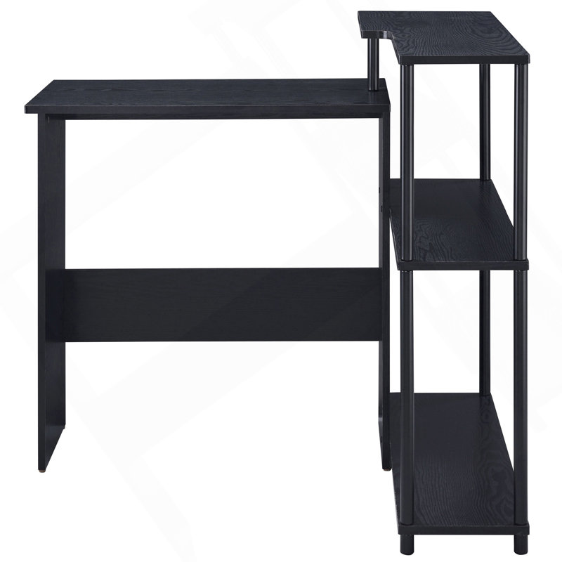 Bureau noir avec bibliothèque, Noir
