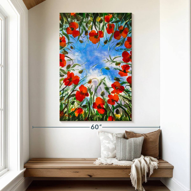 Harnek Springtime Red Poppies, 51" H x 34" W