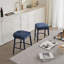 2 ensembles de tabourets de bar rembourrés en tissu bleu sans dossier, siège rembourré confortable avec pieds et repose-pieds robustes, peu encombrant pour îlot de cuisine, comptoir de salle à manger, pub-1045420729