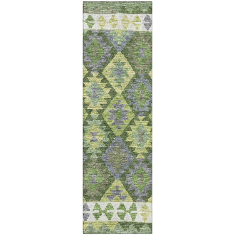 Premium Machine Washable Mayfield AMF1915 Tribal Rug, Runner 2'3" x 7'6"