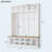 Hall Tree MDF Entryway Shoe Cabinet Storage Bench with 13 Compartments, Coat Rack with 6 Hooks, Farmhouse Wooden Style Organizer-129882344