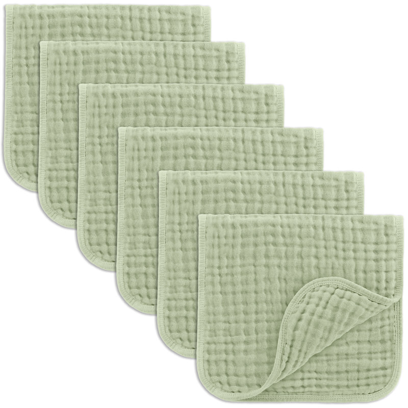 Comfy Cubs Muslin Burp Cloths 20" x 10"  - Large, 6-Layer, Ultra Absorbent 100% Cotton for Baby Spit-Up, Drool, and Messes