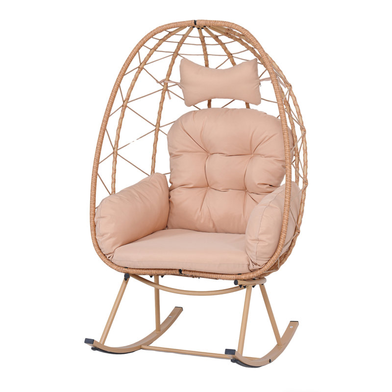 Fauteuils à bascule pliables et fauteuils oscillants, fauteuil à œufs en rotin Pe pour la maison