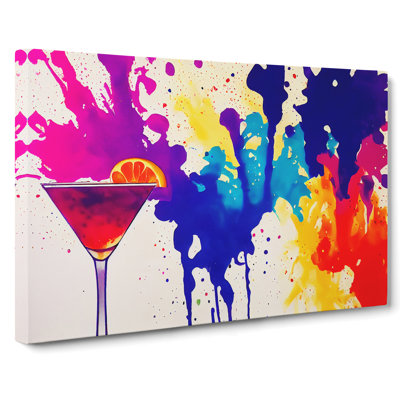Cocktail Paint Splash Vol.1 Abstract - Wrapped Canvas