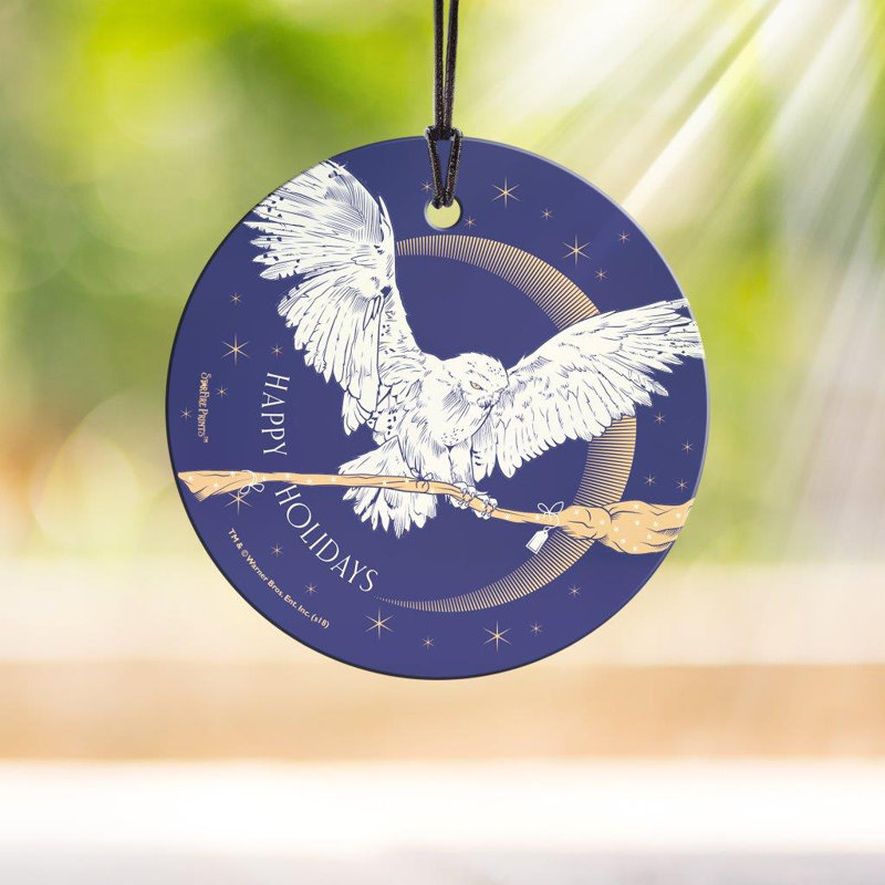 Harry Potter Happy Holidays Hanging Glass Print