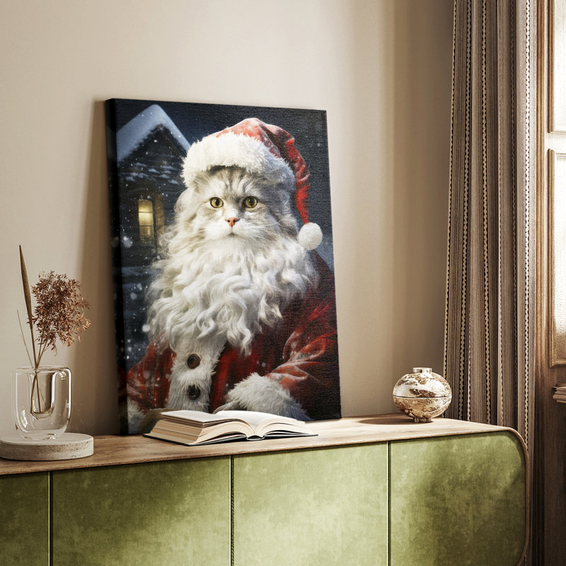 Santa Paws II -Custom Wrapped Gallery Cavas, 18" H x 12" W
