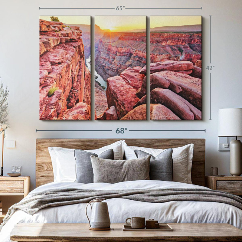 «Sunrise Over Grand Canyon» sur toile, H 42 po x l 65 po x P 1,25 po