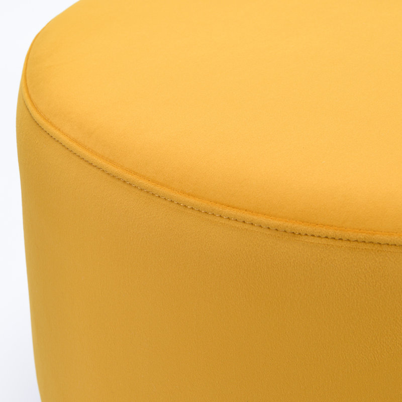 Repose-pieds moderne et rembourré Brichelle, Velours jaune