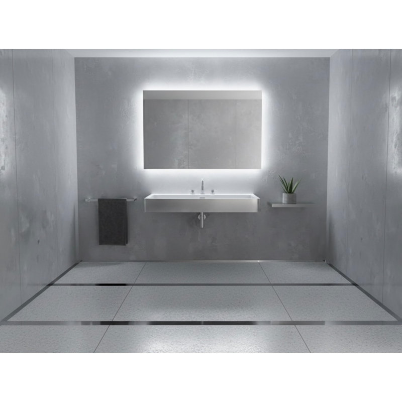 Vast Studio 39.4” L x  18.9” W Wall-Mounted Rectangular Bathroom Sink –Aged Silver/White Elevated Concrete, Silver/White