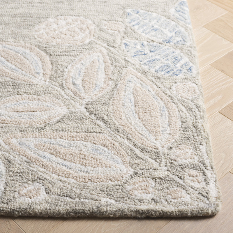 Jardin Hand Tufted Performance Floral Rug, Square 6'