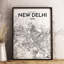 New Delhi City Map - Unframed Graphic Art Print on Paper-1935046587-1950558358