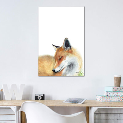 «Woodland Sleeping Fox» par Watercolor Luv - reproduction d'art