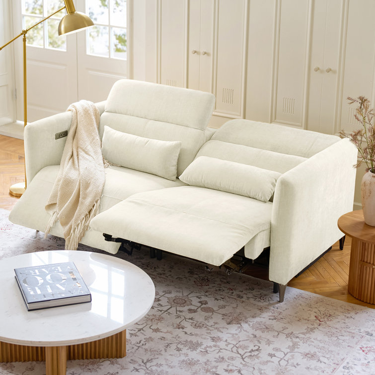 Teekam 73.25"W Power Reclining Zero Gravity Sofa With Adjustable Headrest And Footrest