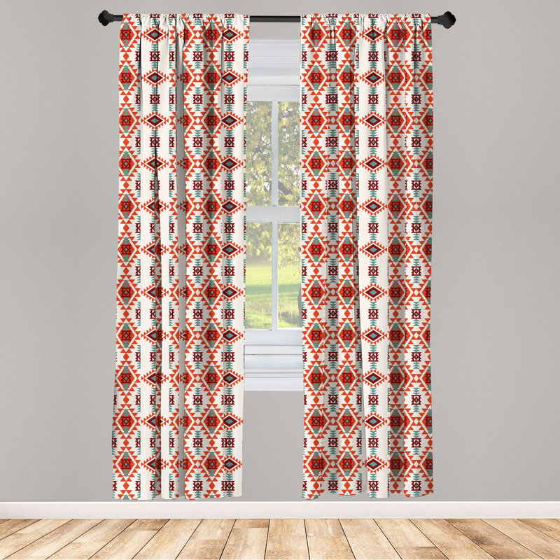 Southwestern Semi-Sheer Rod Pocket Sliding Panel, 28" x 95"