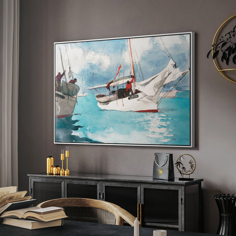 Paysage rétro - Cxxxiv, Toile avec cadre blanc, H 17 po x l 25 po x P 2 po