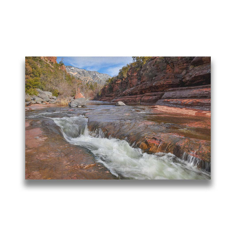 Sedona Arizona Slide Rock par Kelly Wade. Toile giclée sur toile tendue avec cadre flottant, H 30 po x l 45 po, Toile tendue