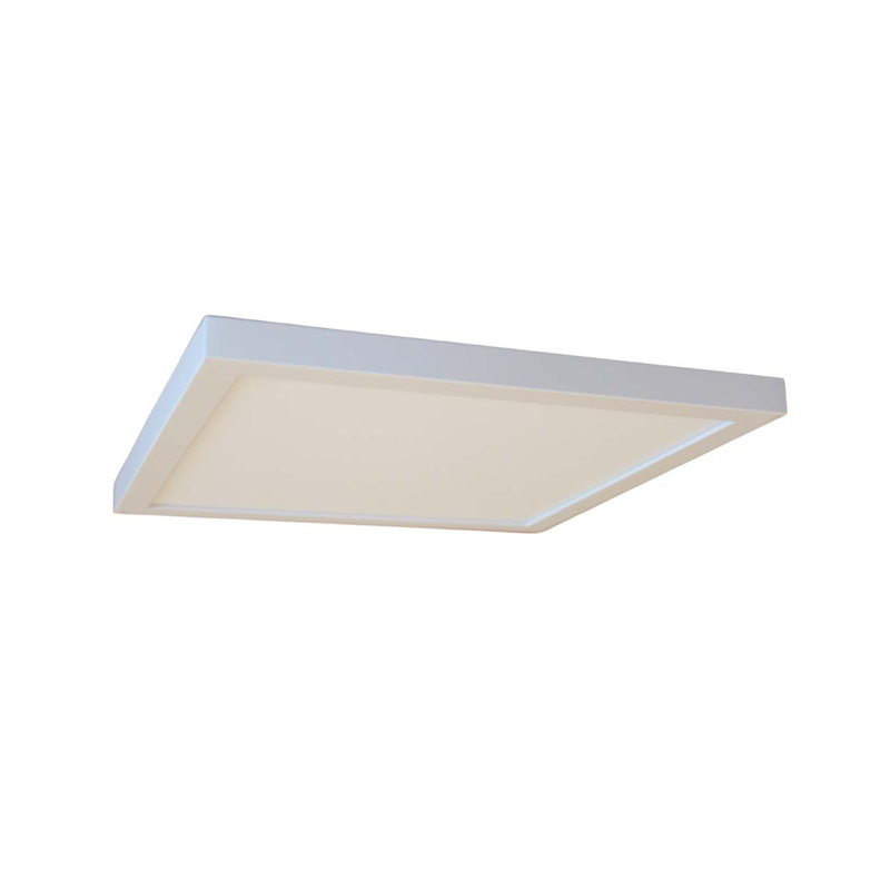 Methel LED Flush Mount, White, 0.5" H x 9" W x 9" D