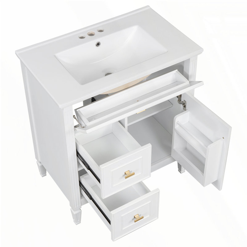 Meuble-lavabo 30 po avec lavabo, Blanc
