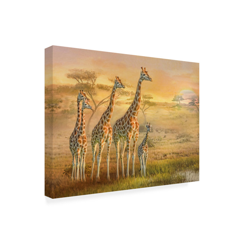 Girafe sur toile par Trudi Simmonds, H 14 po x l 19 po x P 2 po