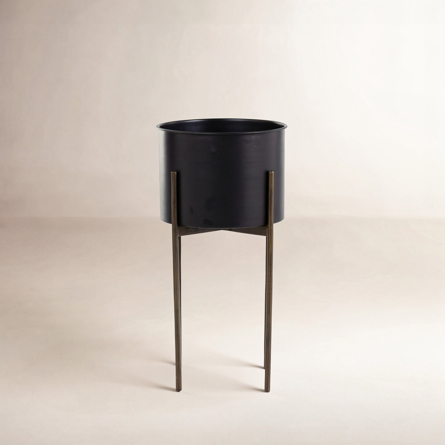 Brinley Pot Planter, 26" H x 15" W x 15" D, Dark Brass-Finished